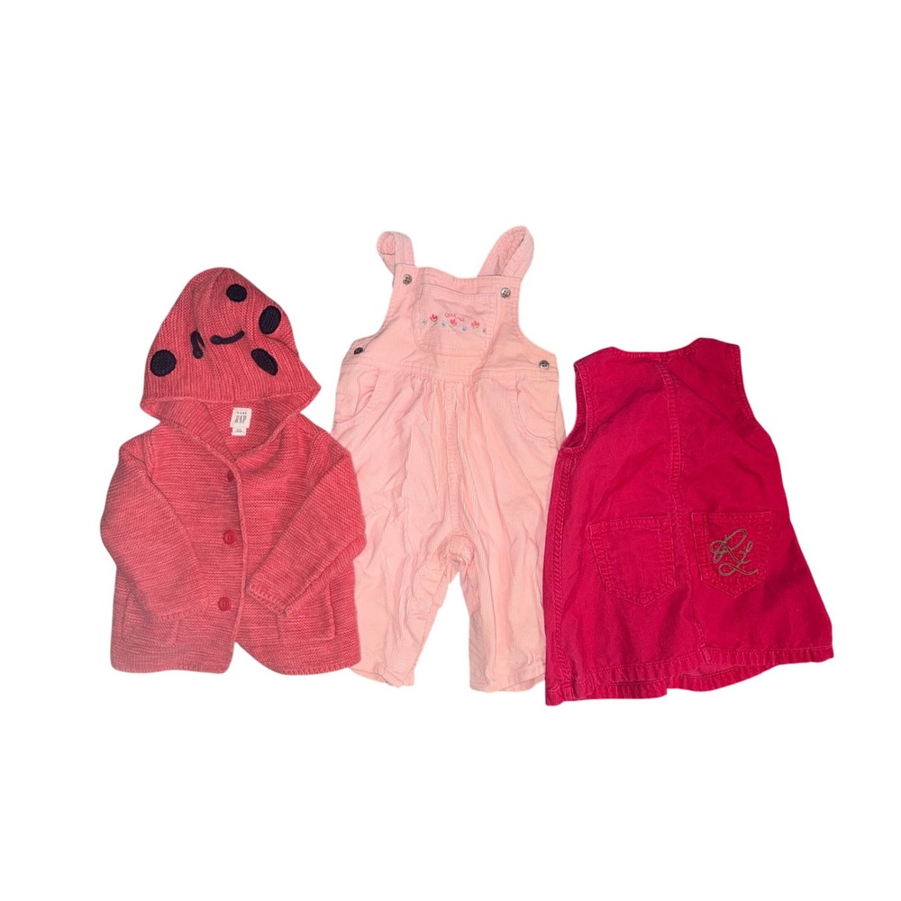 Baby Gap Ladybug Sweater OshKosh Overalls Ralph Lauren Corduroy Dress Lot 6-12M